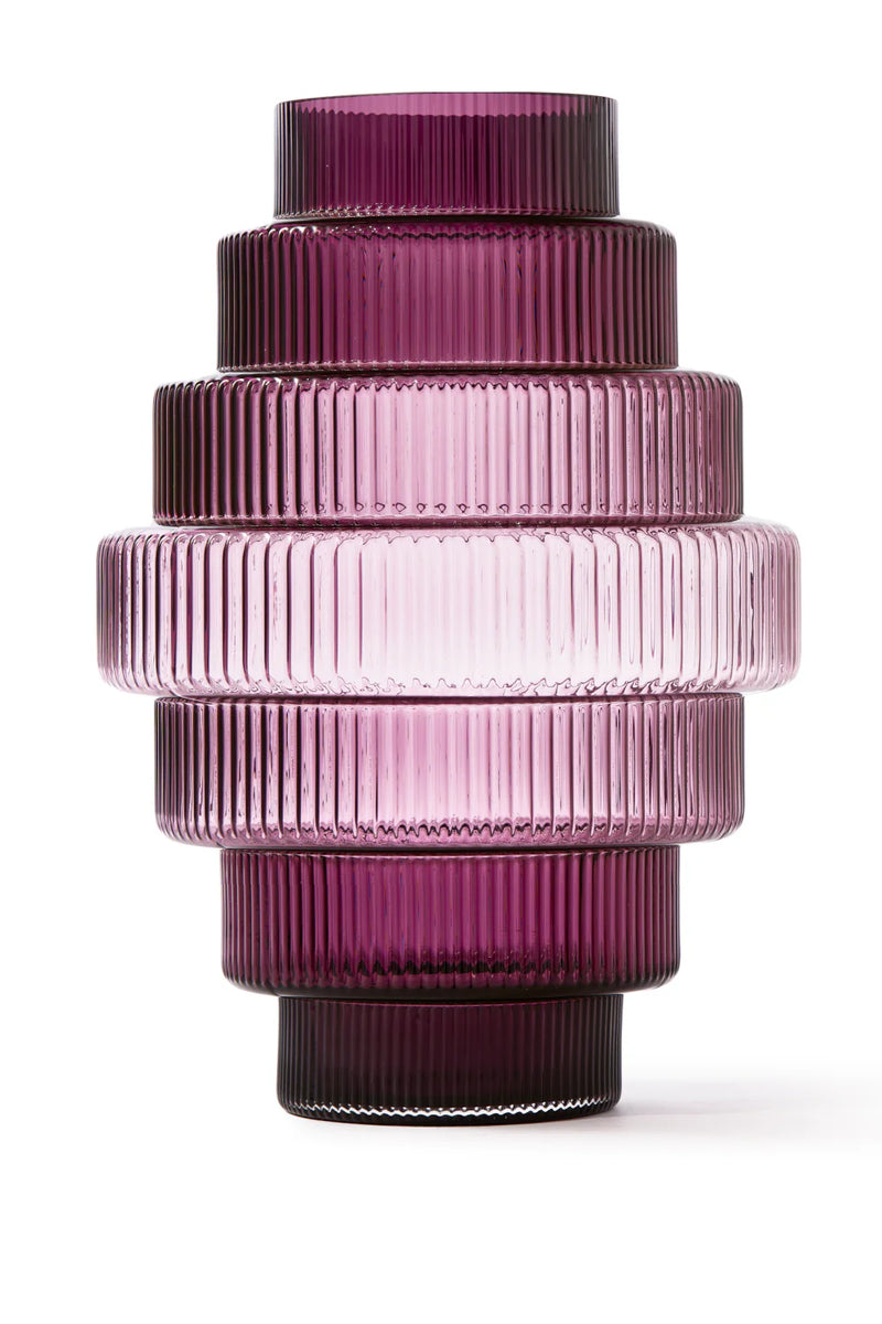 Large Steps Vase in Dark Purple, from Pols Potten