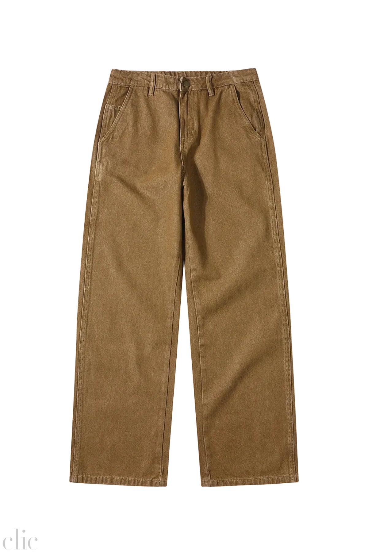 Polino Denim Pants in Brown, from Le Mont Saint Michel