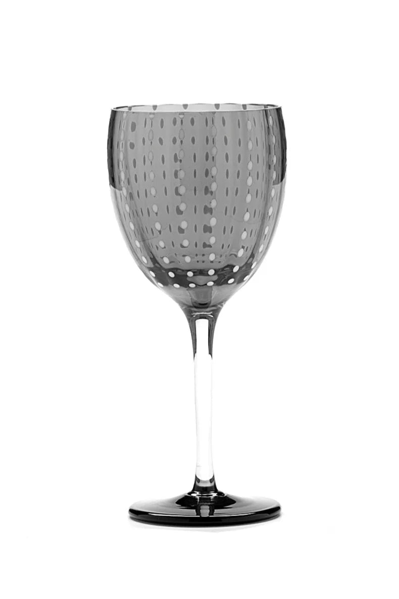 Perle Wine Goblet in Grey, from Zafferano