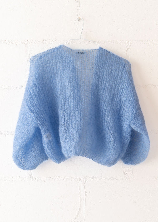 Mohair Light Bomber Cardigan in Soft Blue, from Maiami