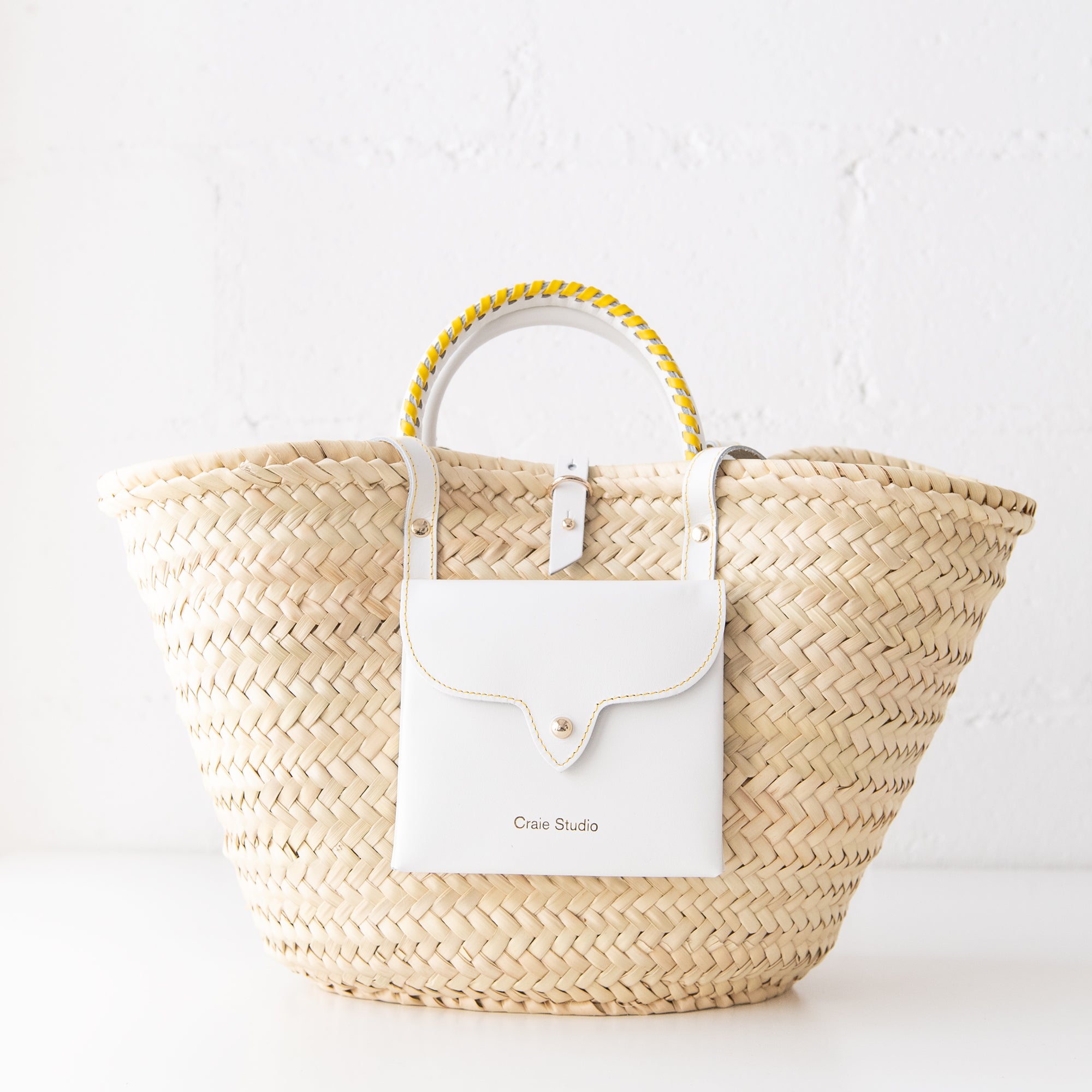 Panier Monday Bag in Blanc Jaune, from Craie Studio