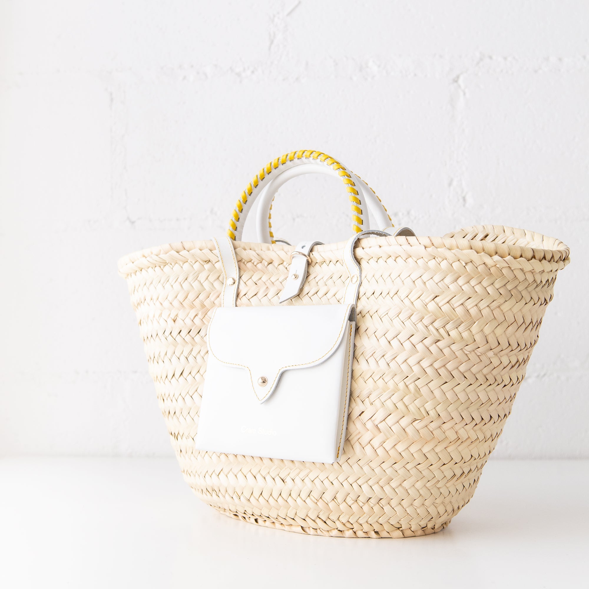 Panier Monday Bag in Blanc Jaune, from Craie Studio