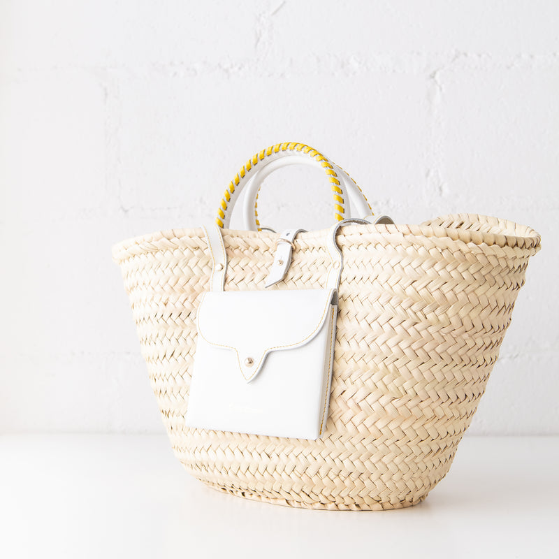 Panier Monday Bag in Blanc Jaune, from Craie Studio
