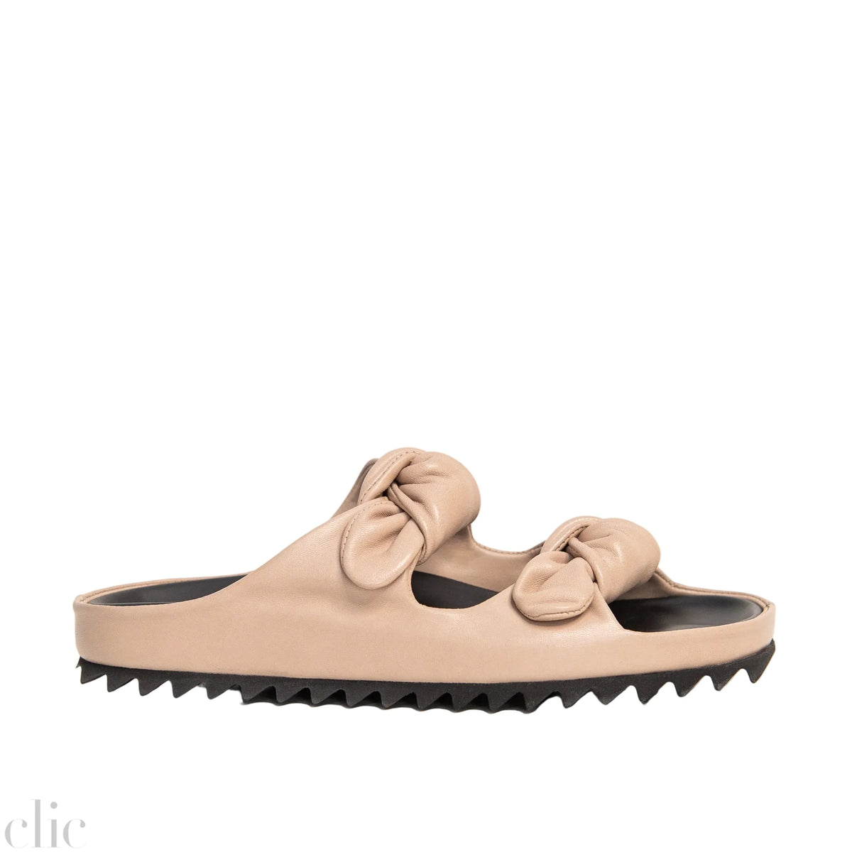 Pelagie Leather Slide Sandals in Humus, from Officine Creative
