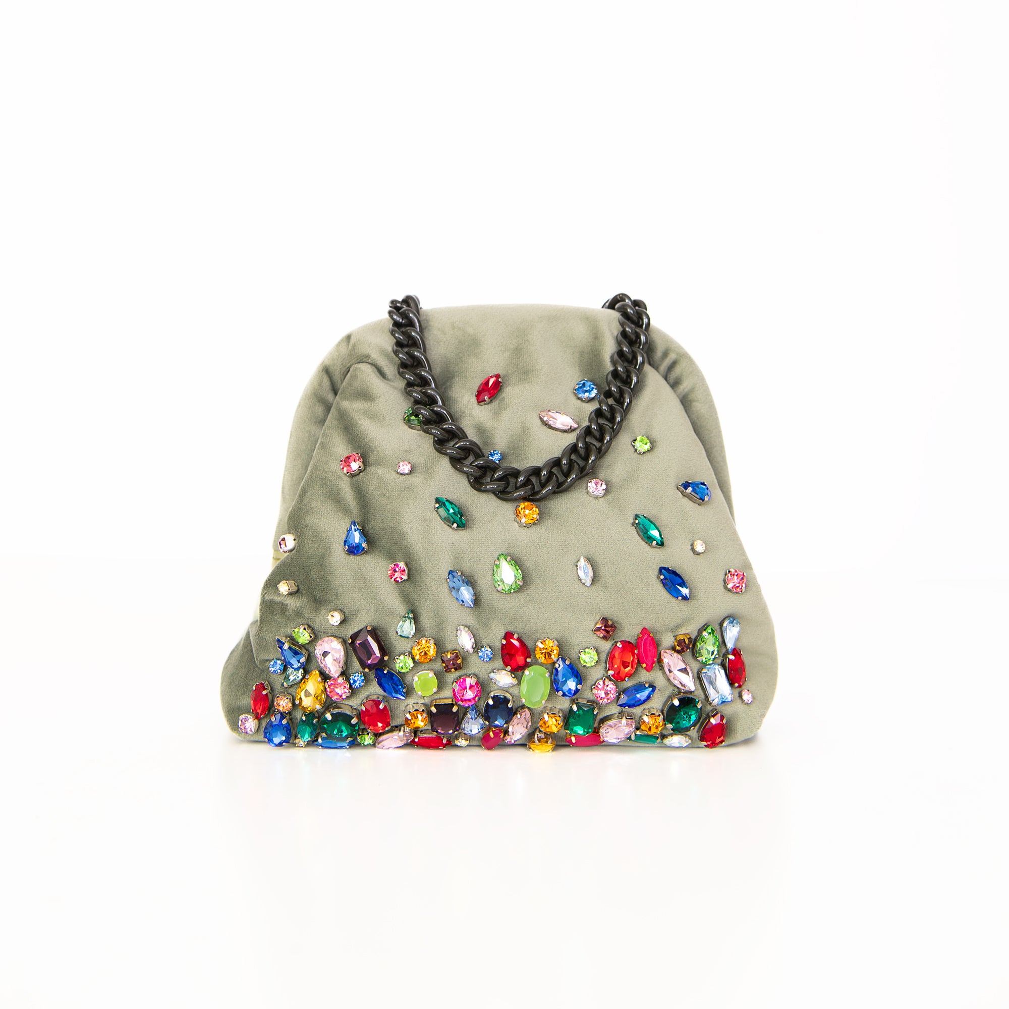 Pepita Clutch in Light Grey, from Maria La Rosa