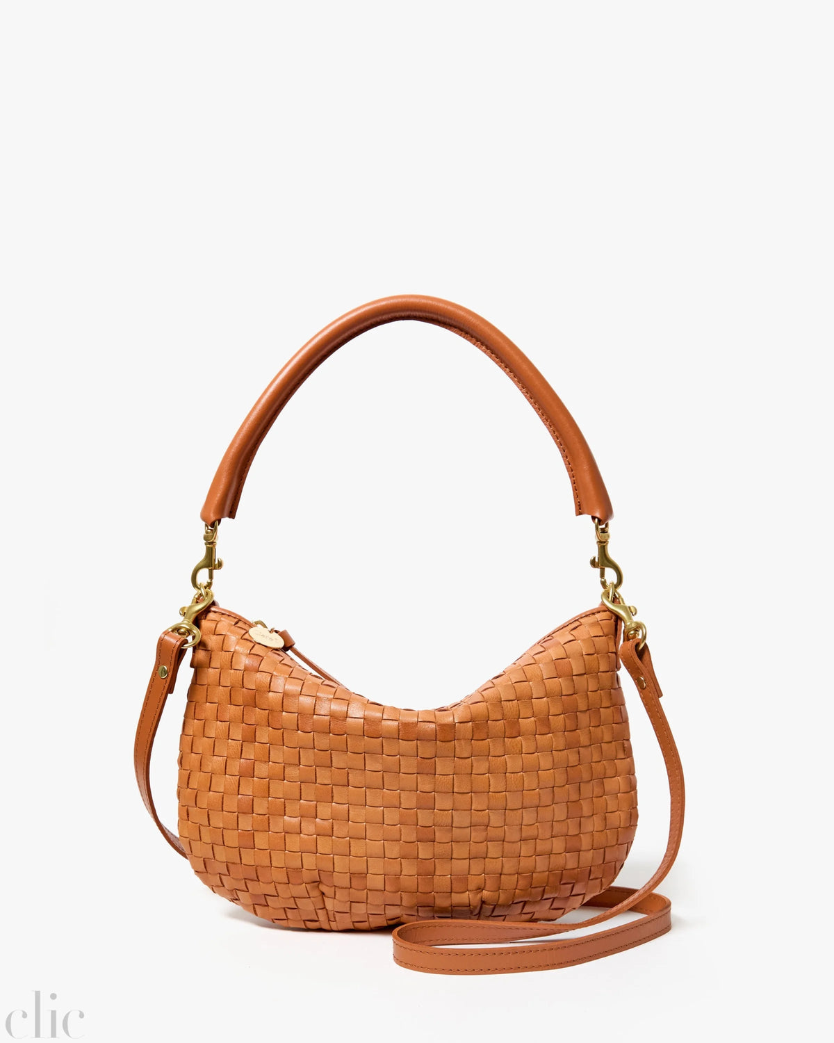 Petit Moyen Messenger Bag in Natural Woven Checker, from Clare V