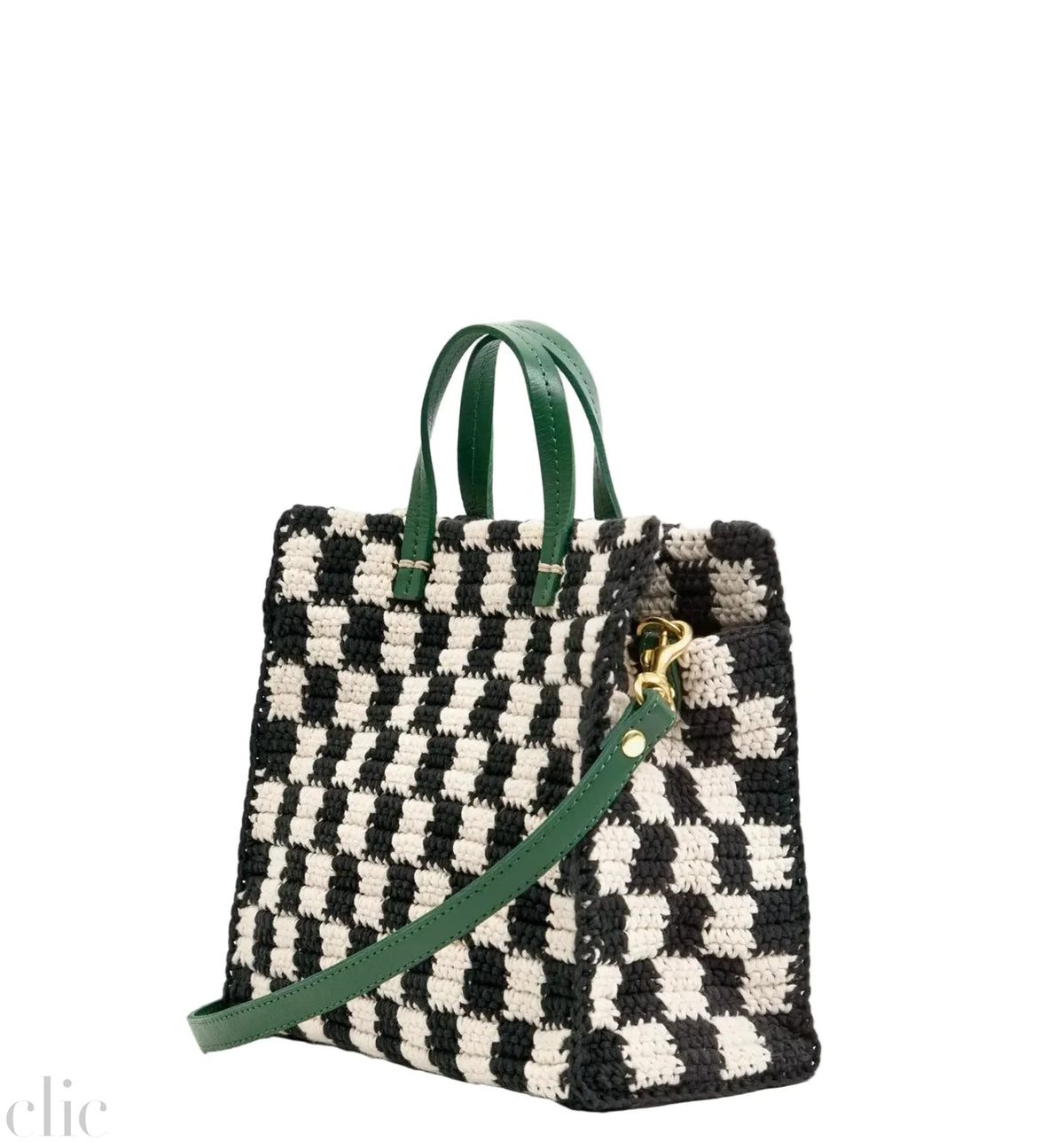 Petit Summer Simple Tote in Black & Cream, from Clare V