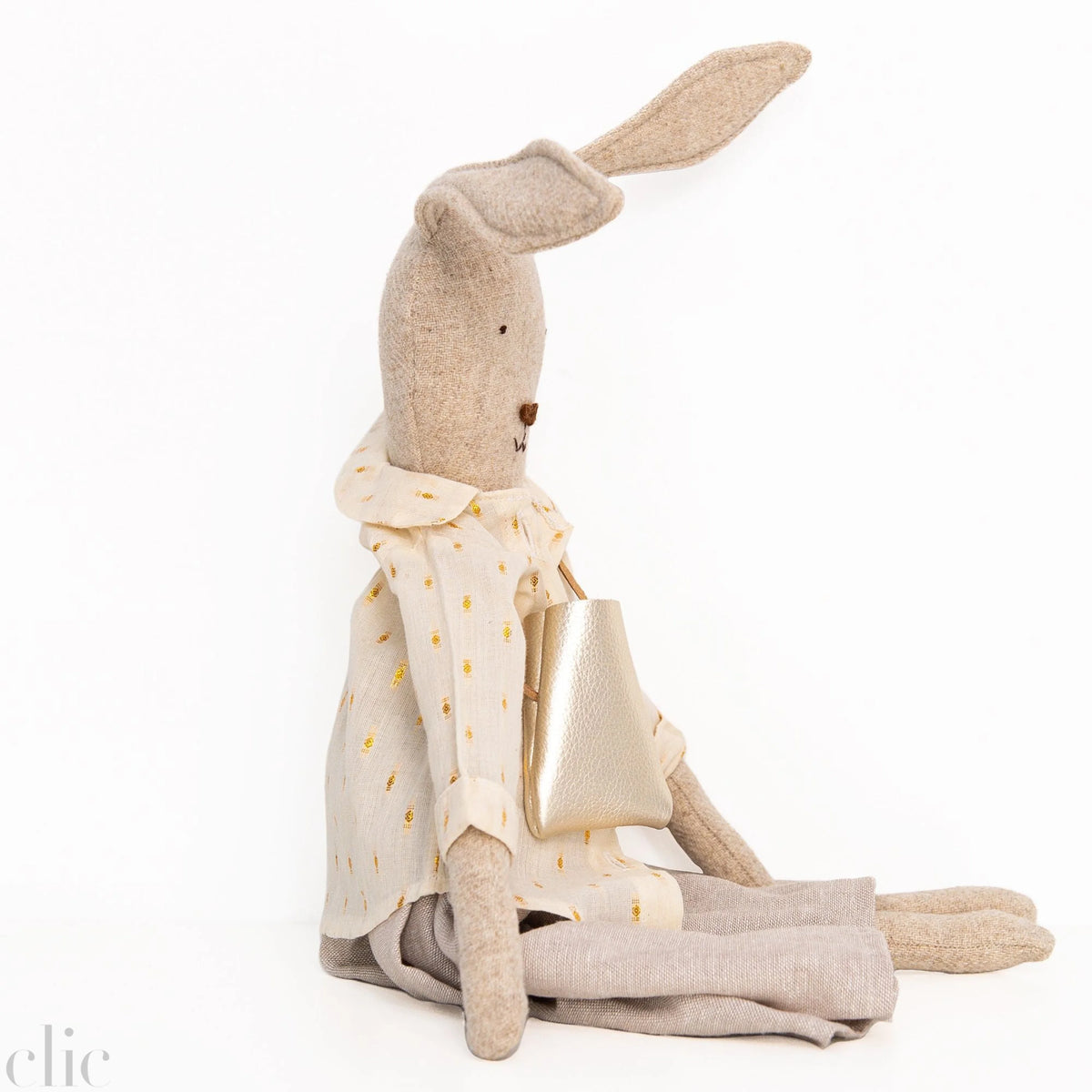 Ruthie the Rabbit Heirloom Wool Doll in Harbor Apron Set
