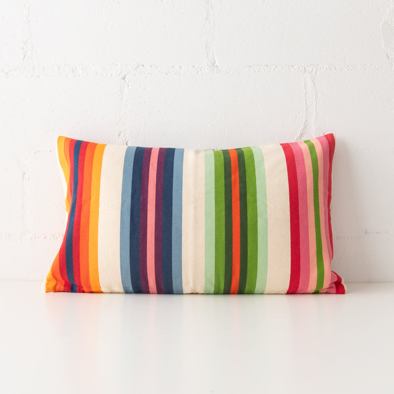 Cotton Stripe Pillow in Rainbow, from Garza Marfa