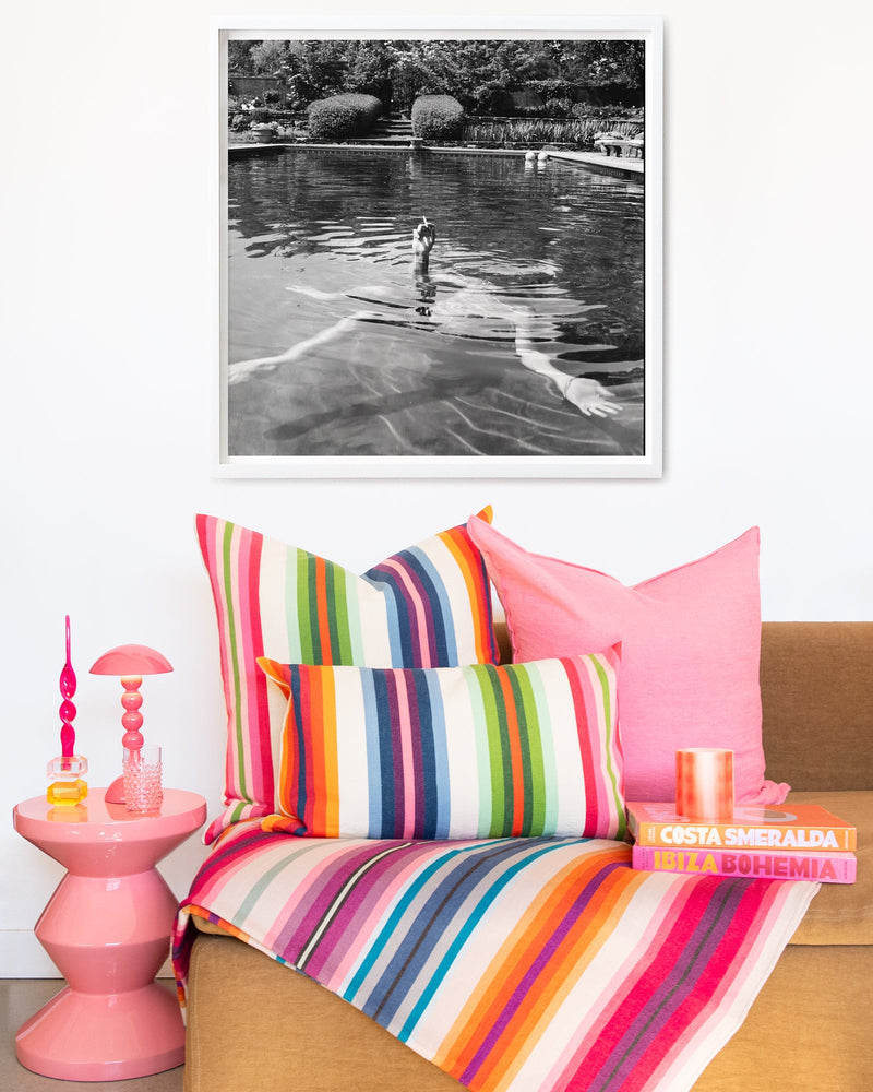 Stripe Cotton Square Pillow, from Garza Marfa
