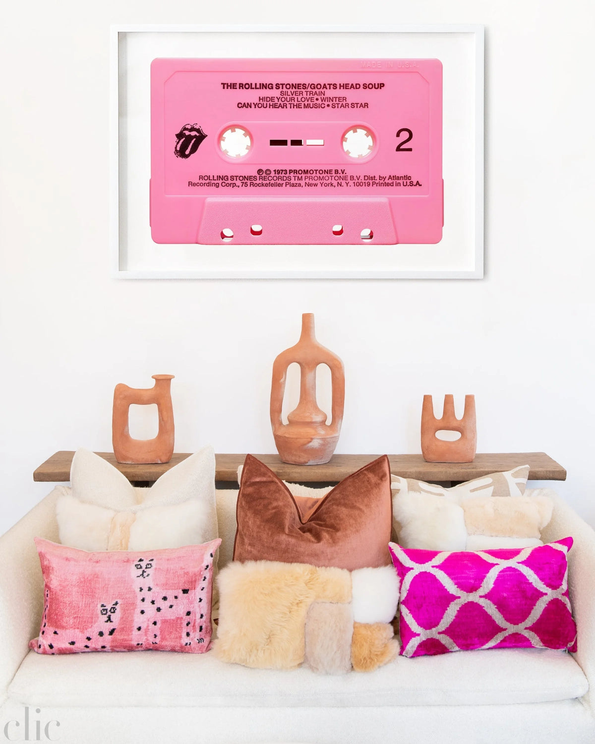 Hollywood Pink Ikat Silk & Velvet Pillow
