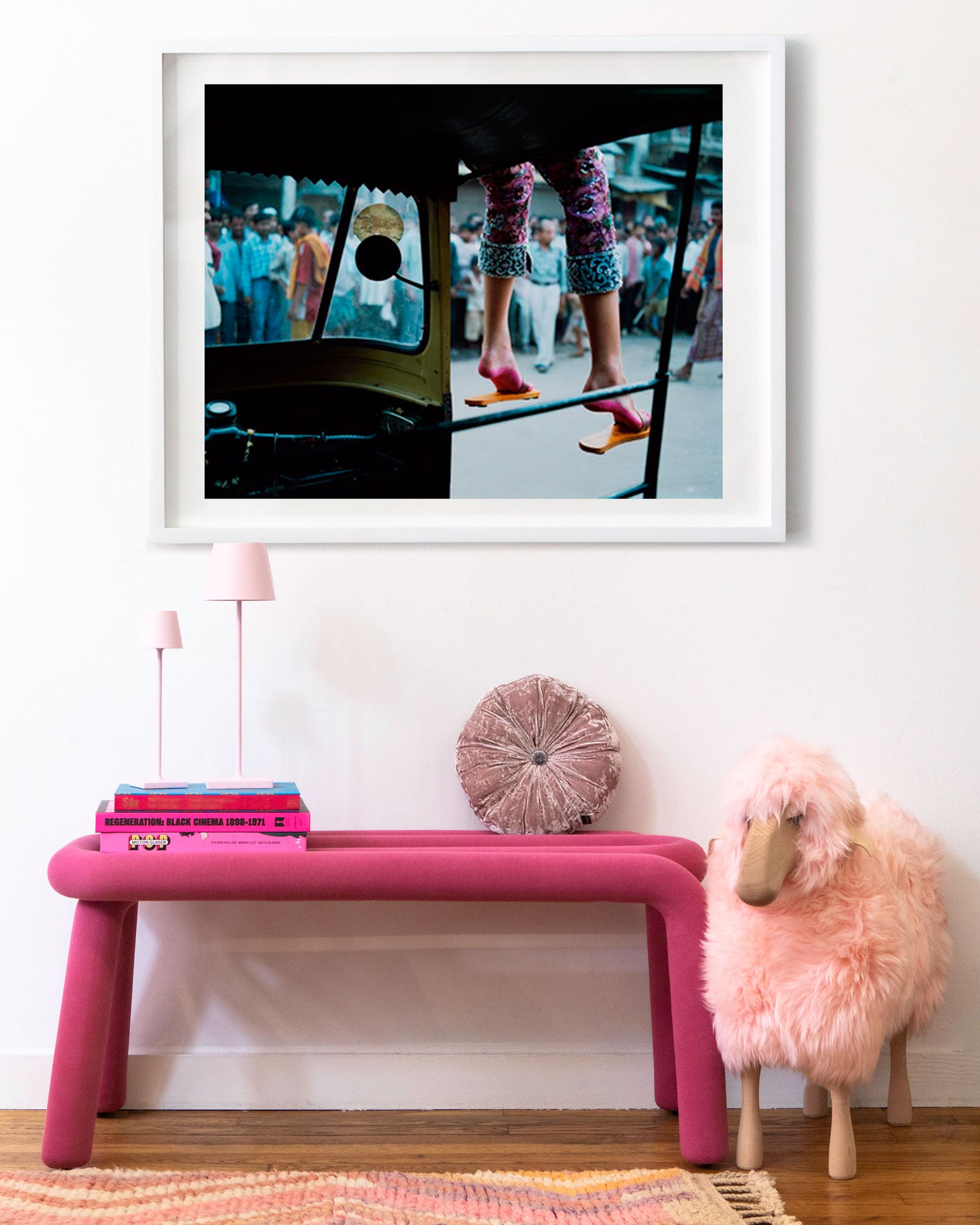 Pink Feet on Rickshaw by Anne Menke
