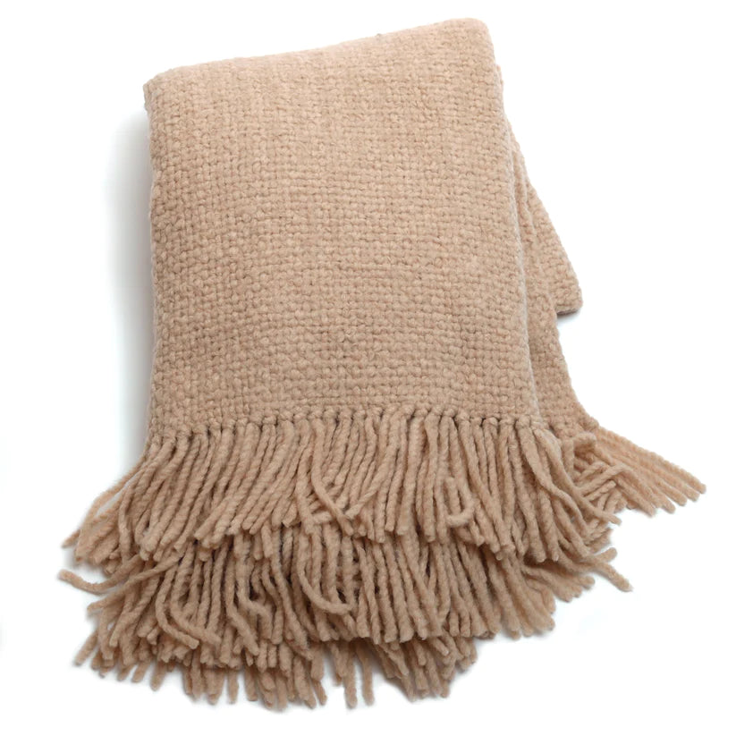 Hand Loomed Blanket in Nude, from Intiearth