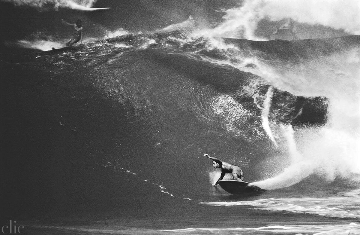 “Power S Turn” Barry Kaniaupuni, Sunset Beach, Oahu 1971 by Jeff Divine