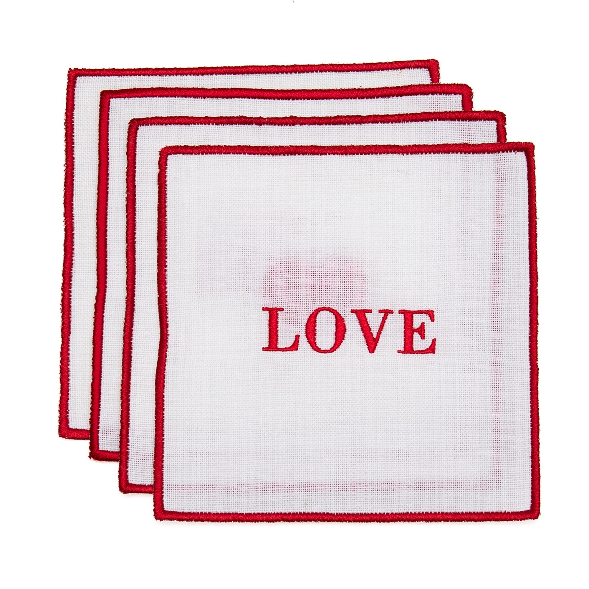Valentines Love Set of 4 Napkins, from NuYorkCloth