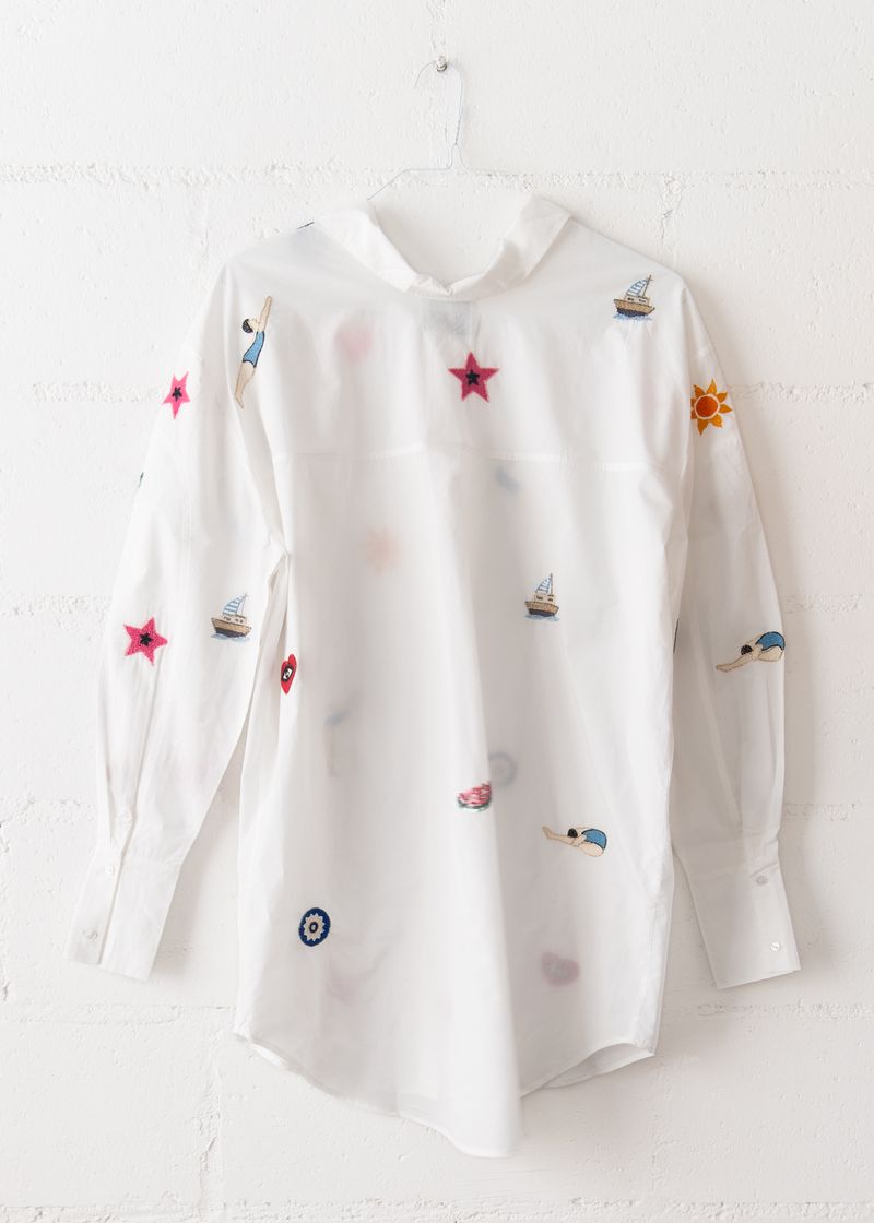 White Beach Boats Shirt, from Benaras by Citrus