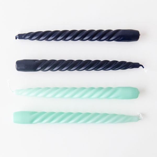 Spiral Dinner Candles in Blue, from Talking Tables