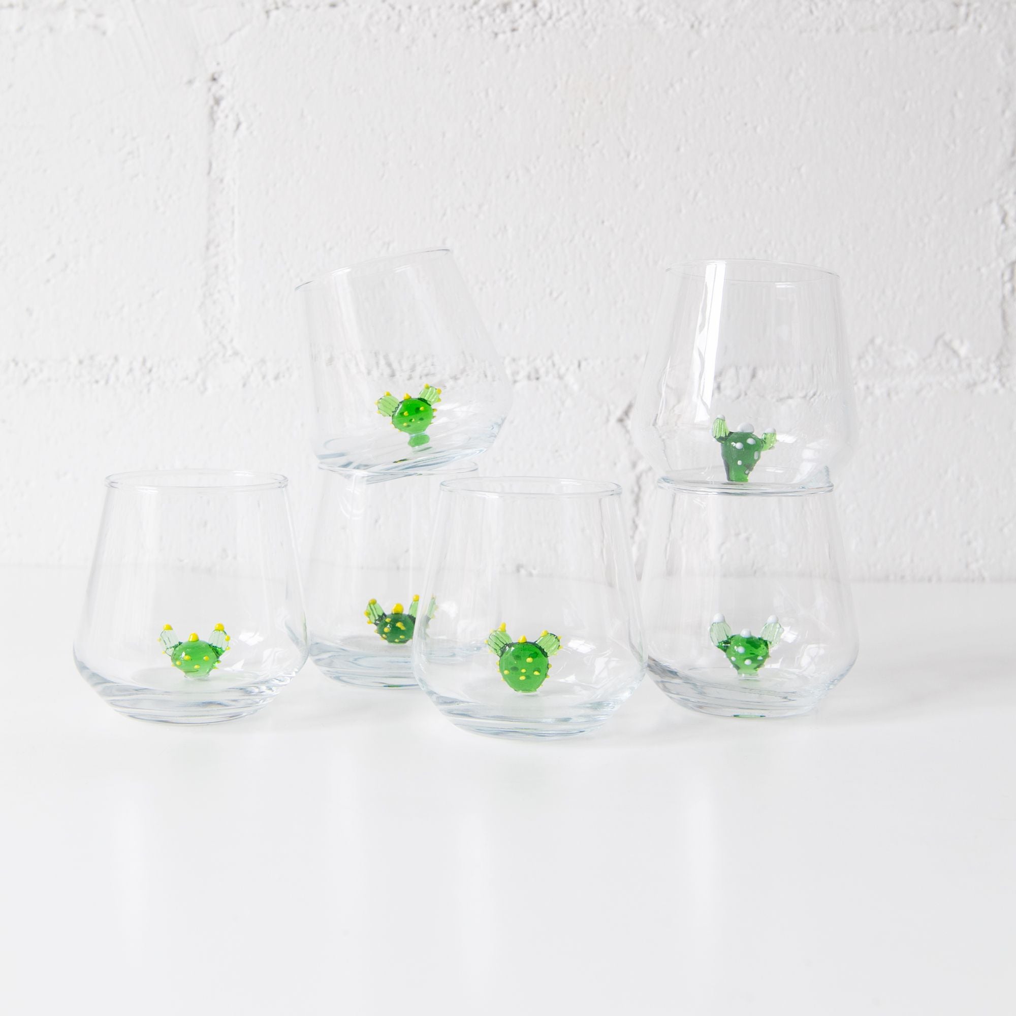 Cactus Drinking Glasses set of 6, from Minizoo