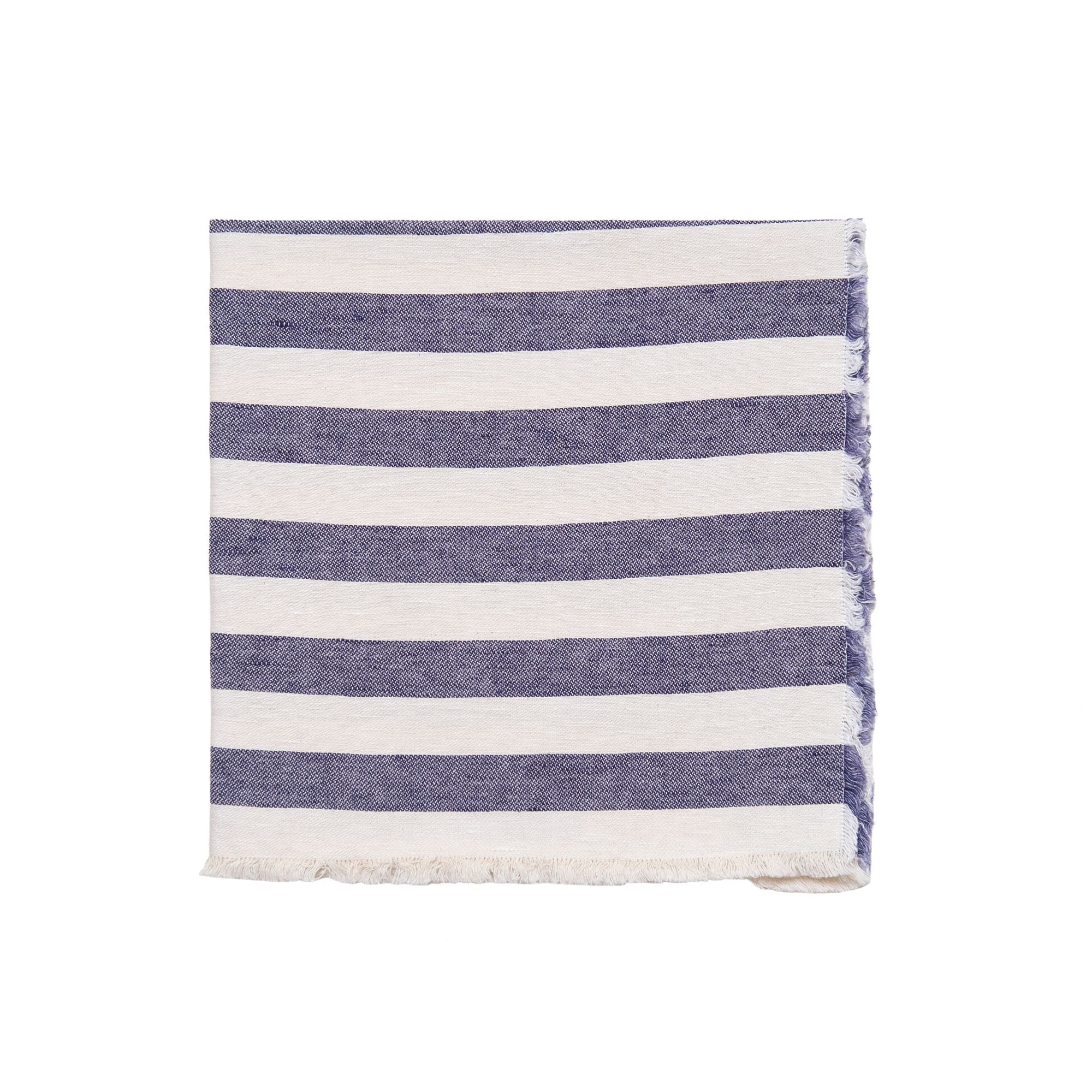 Fringe Awning Striped Napkin in Navy, from Deborah Rhodes