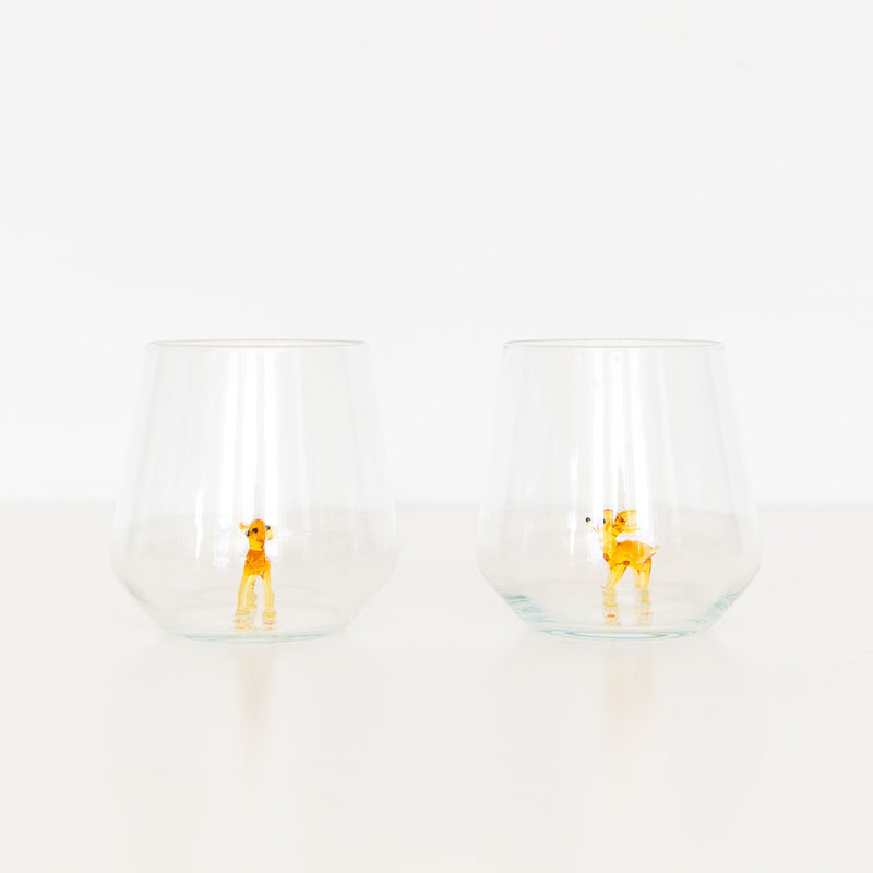 Bambi Drinking Glass in Amber