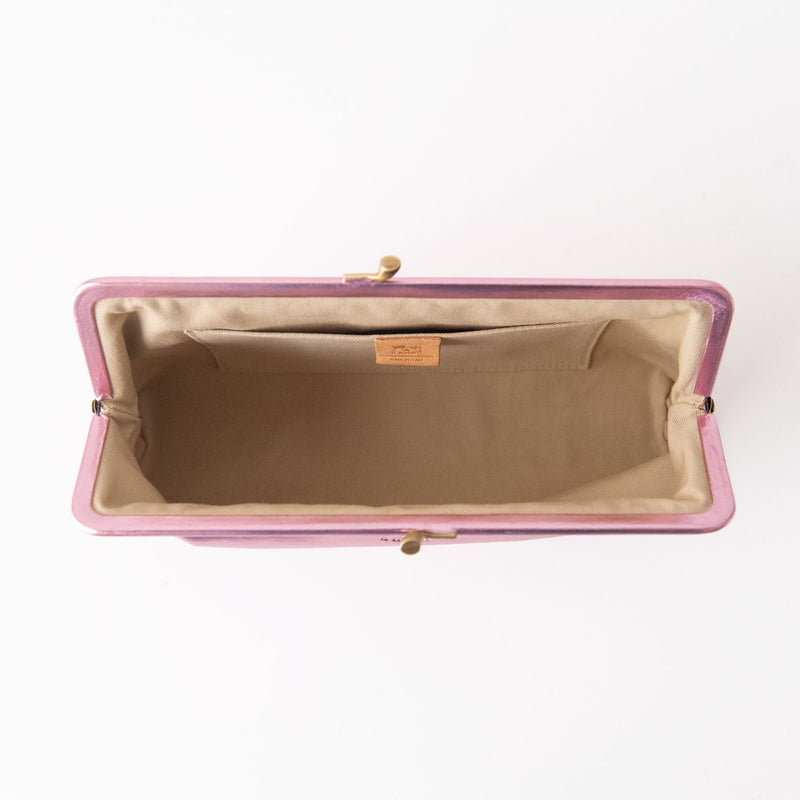 Manuela Clutch in Metallic Pink, from IL Bisonte