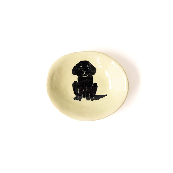 Small Oval Doodle Dish in Yellow and Black, from Gemma Orkin Ceramics