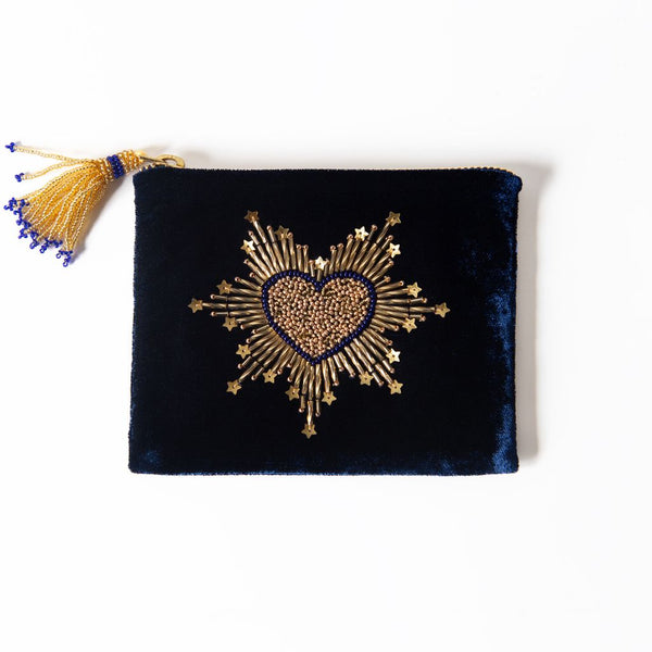 Sparkle Heart Velvet Pouch, from Olivia Dar