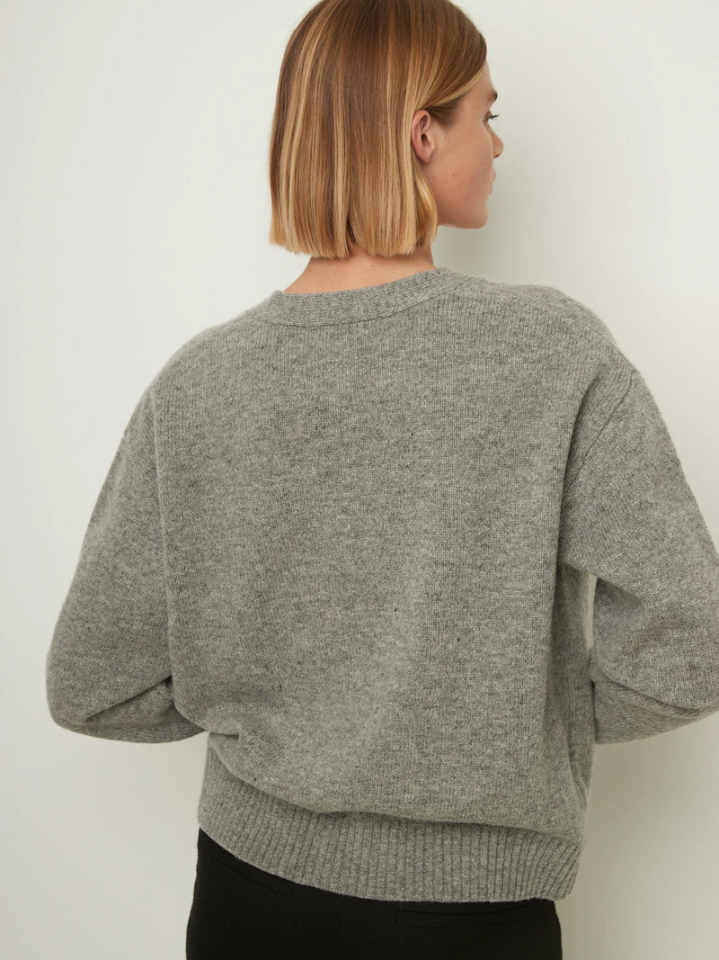 Wool Cardi in Gris Mel, from Rue Blanche