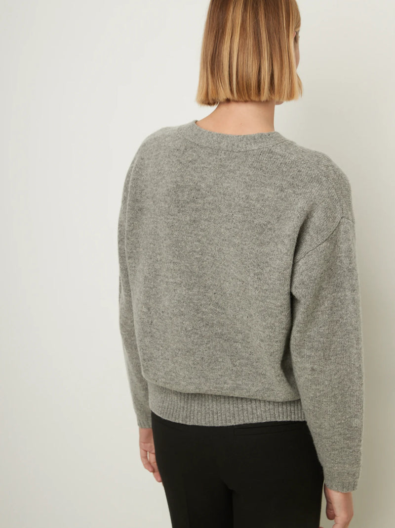 Wool Cardi in Gris Mel, from Rue Blanche