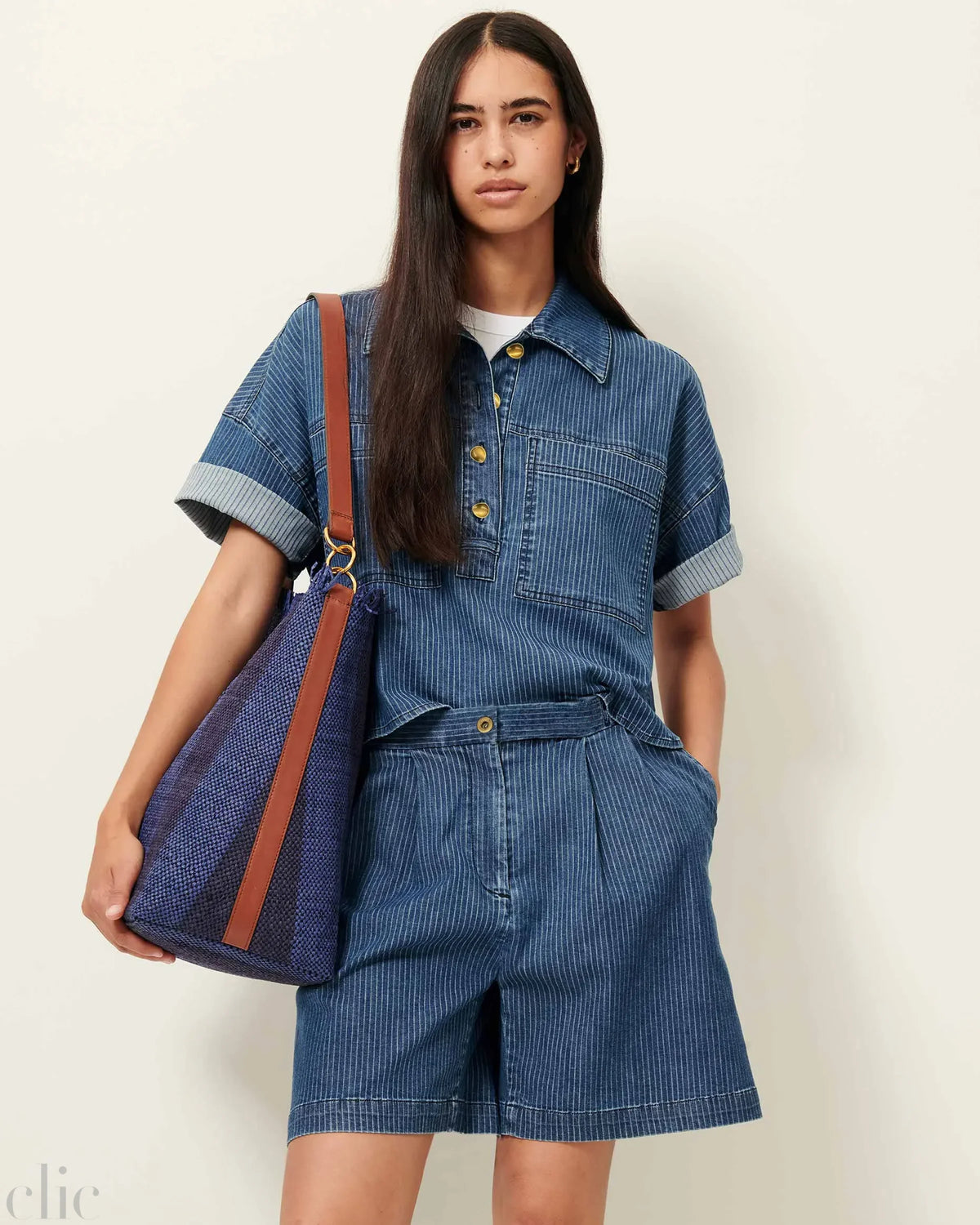 Newport Denim Shirt in Regate Blue, from Sessun