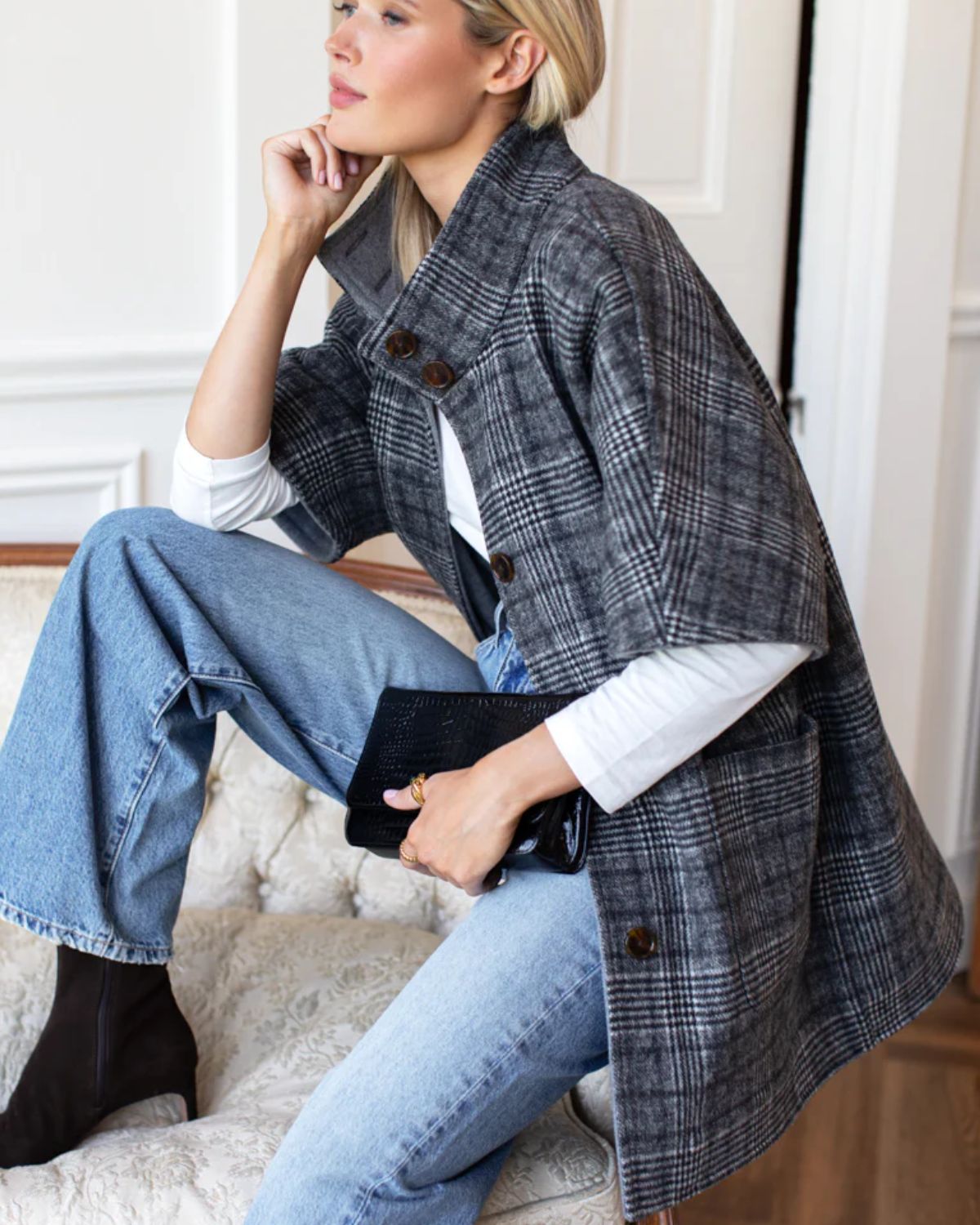 Reversible Topper Layering Jacket in Arlo Plaid, from Emerson Fry 