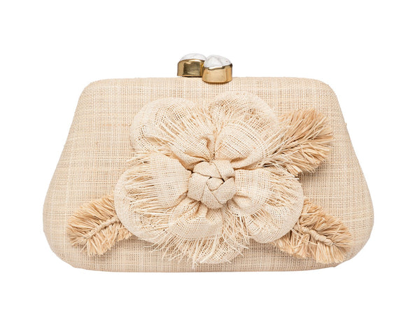 Rosie Camelia Clutch in Natural, from Rafé New York