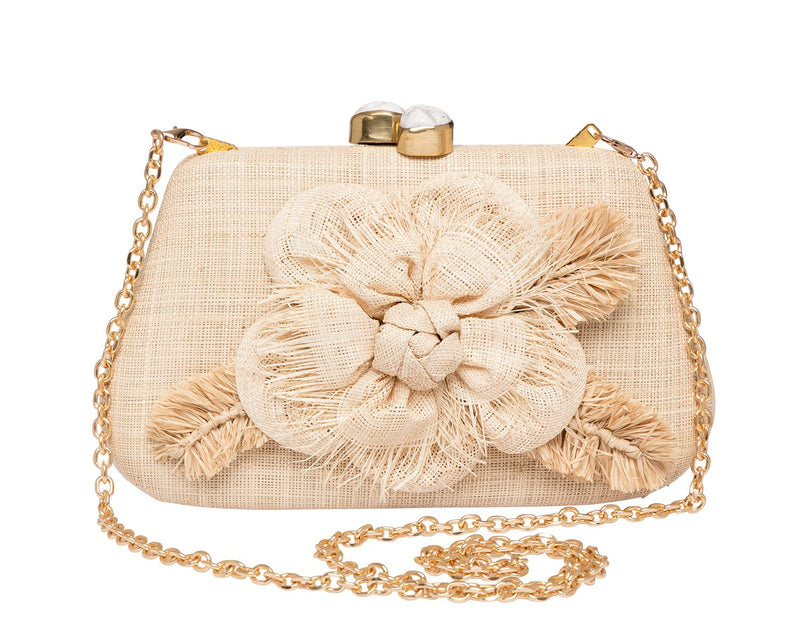 Rosie Camelia Clutch in Natural, from Rafé New York