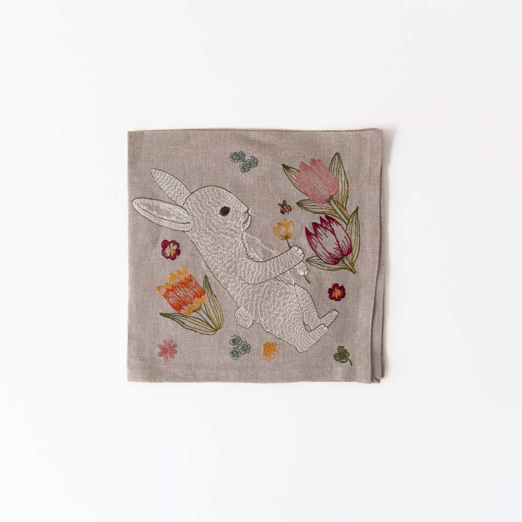 Bunnies and Blooms Dinner Napkin, from Coral & Tusk