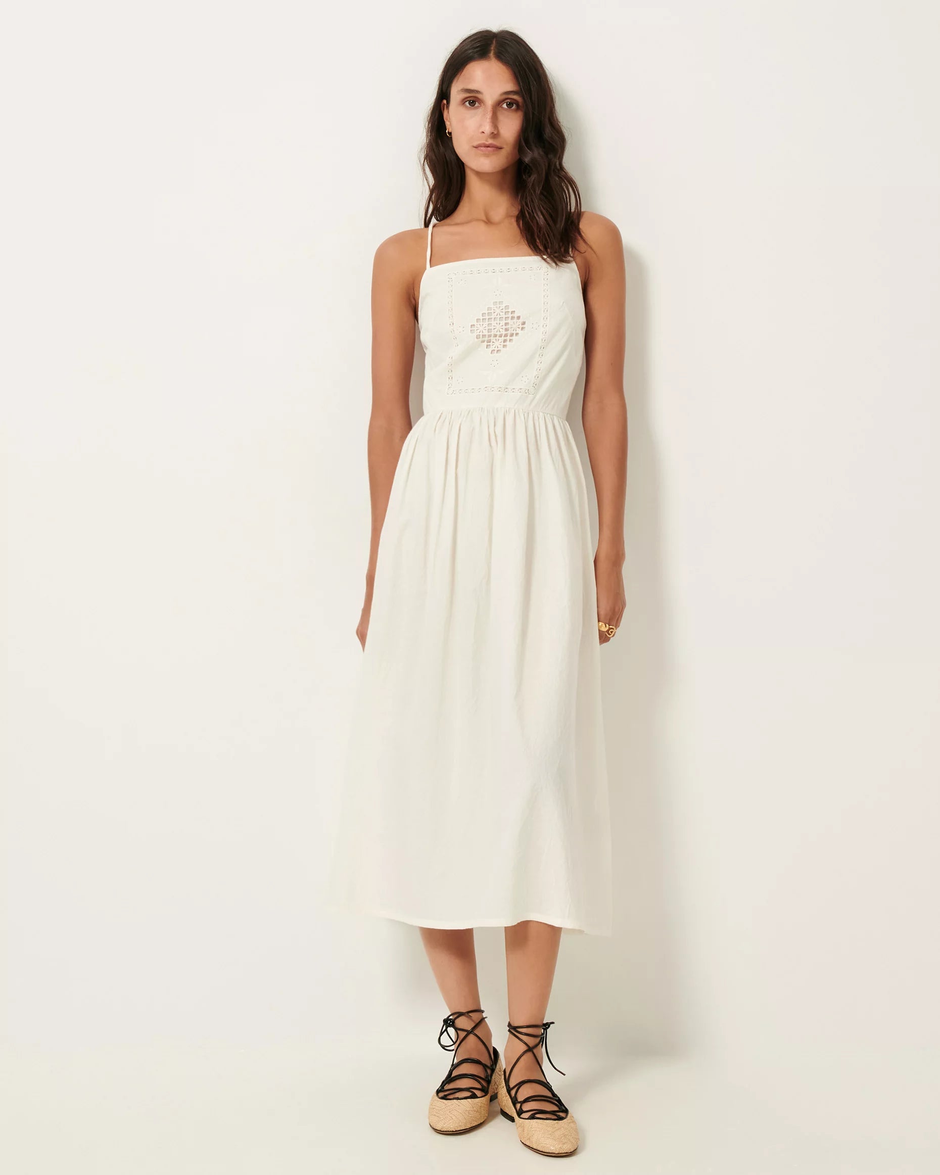 Riverini Long Embroidery Dress in Guerande, from Sessun