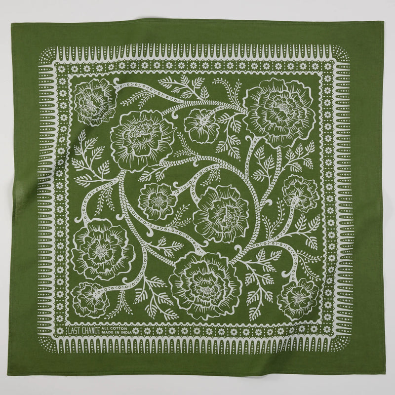 Cotton Ramble Bandana in Cactus, from Last Chance Textiles