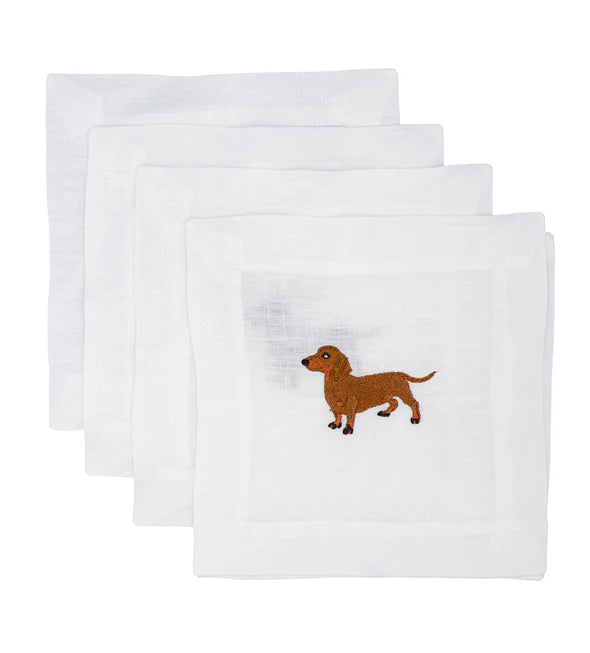 Red Dachshund Cocktail Napkin, from Lettermade