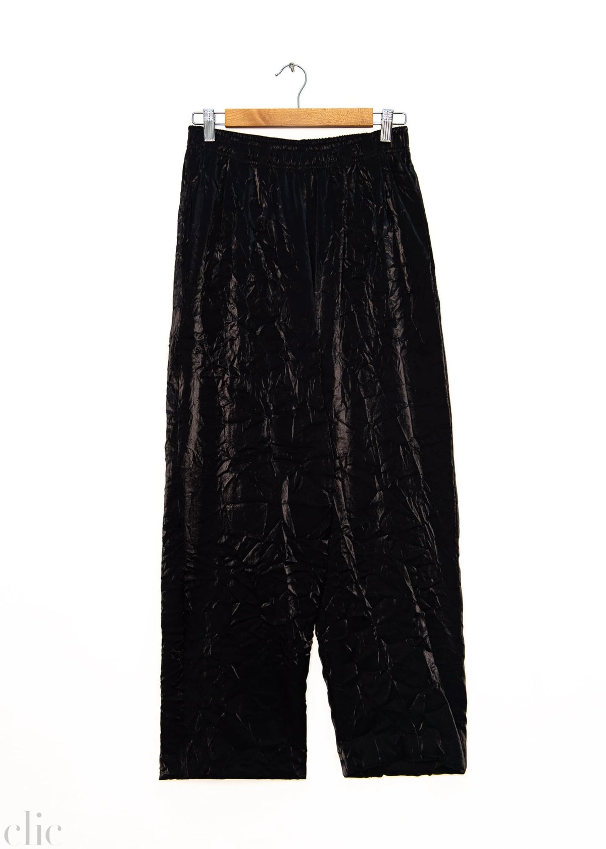Crushed Silk Relaxed Trouser in Black, from Modern Weaving