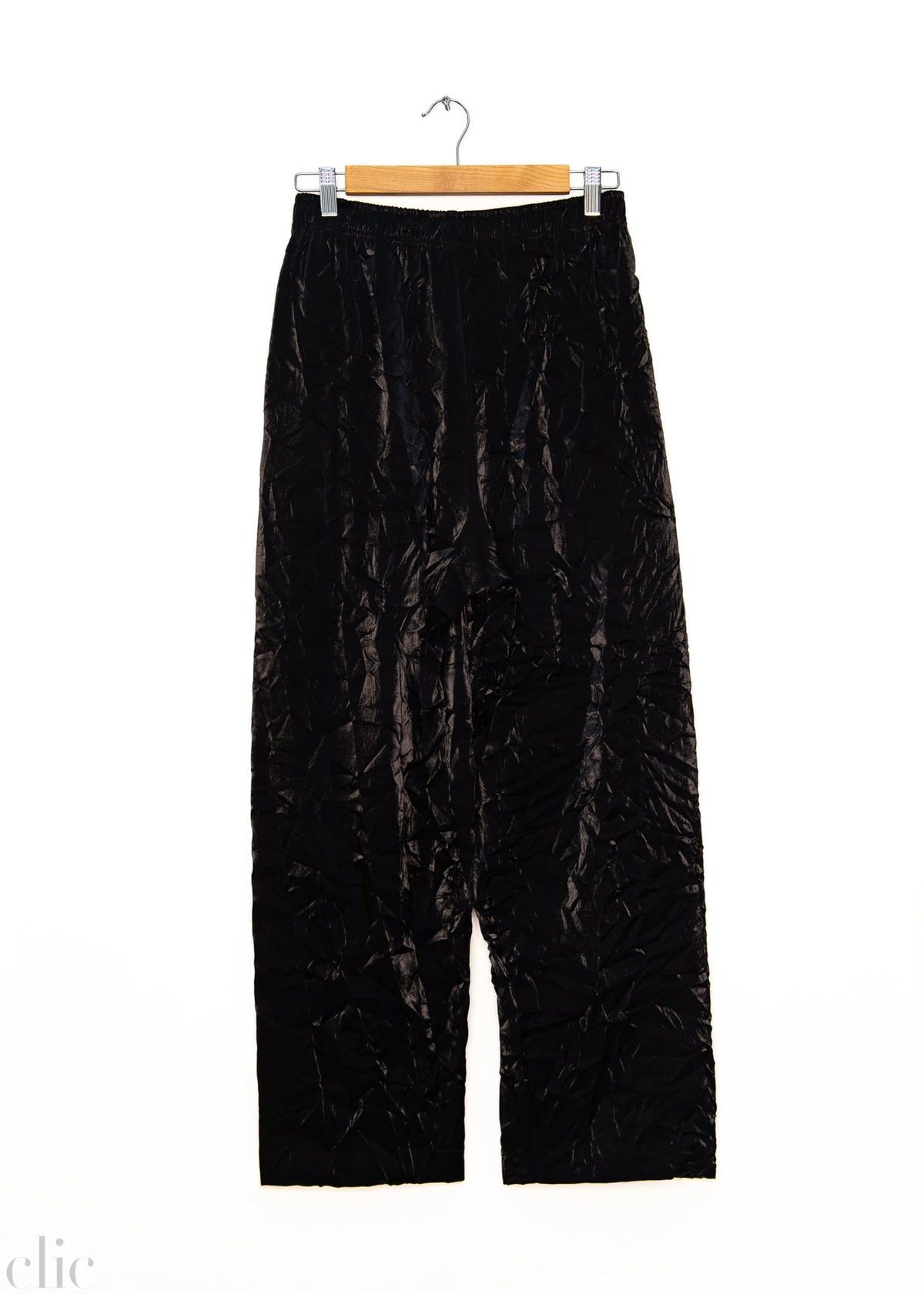 Crushed Silk Relaxed Trouser in Black, from Modern Weaving