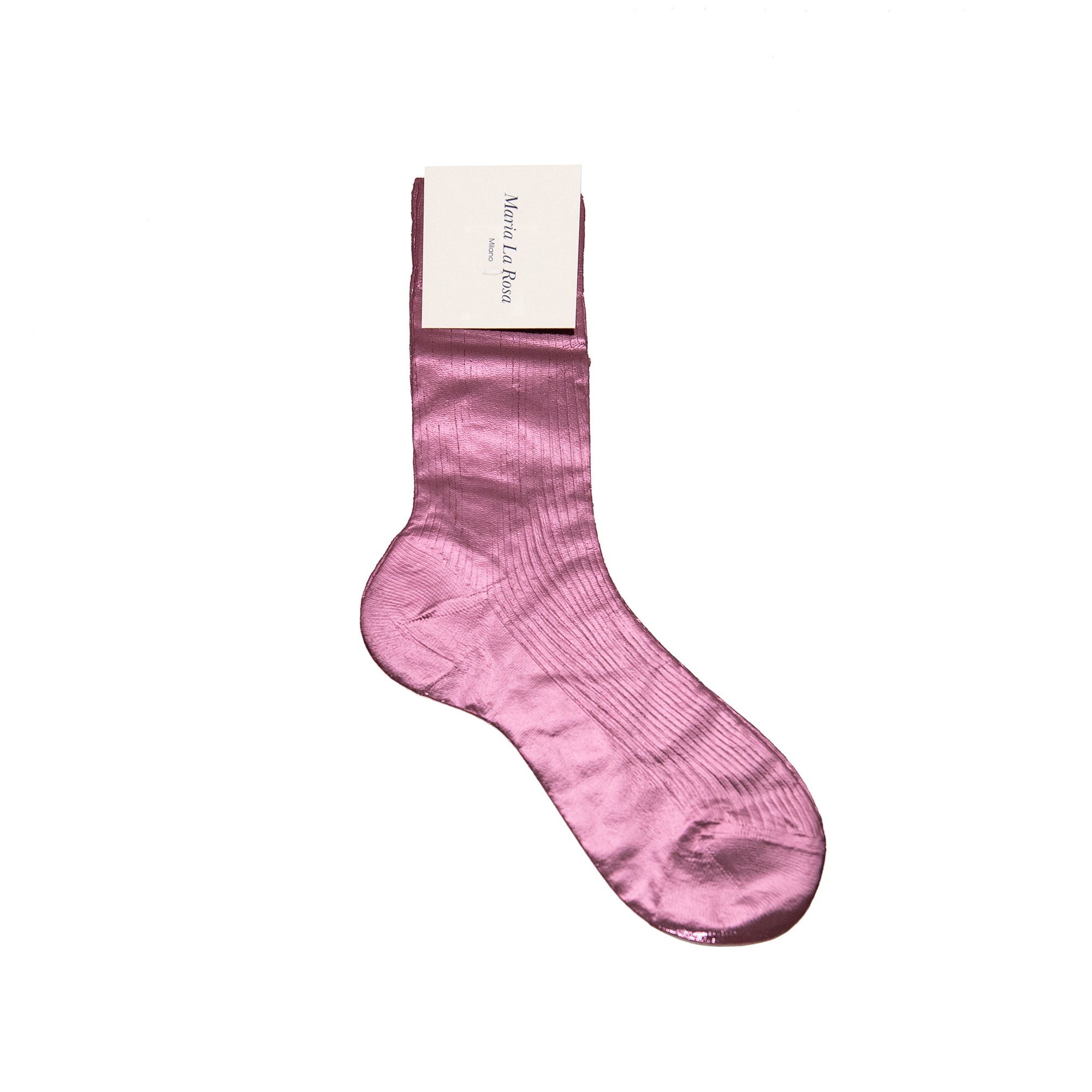 Ribbed Laminated Sock in Bordeaux, from Maria La Rosa