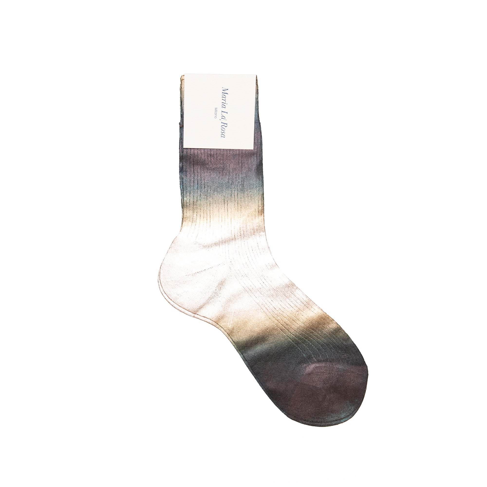 Ribbed Laminated Sock in Flash Brown, from Maria La Rosa