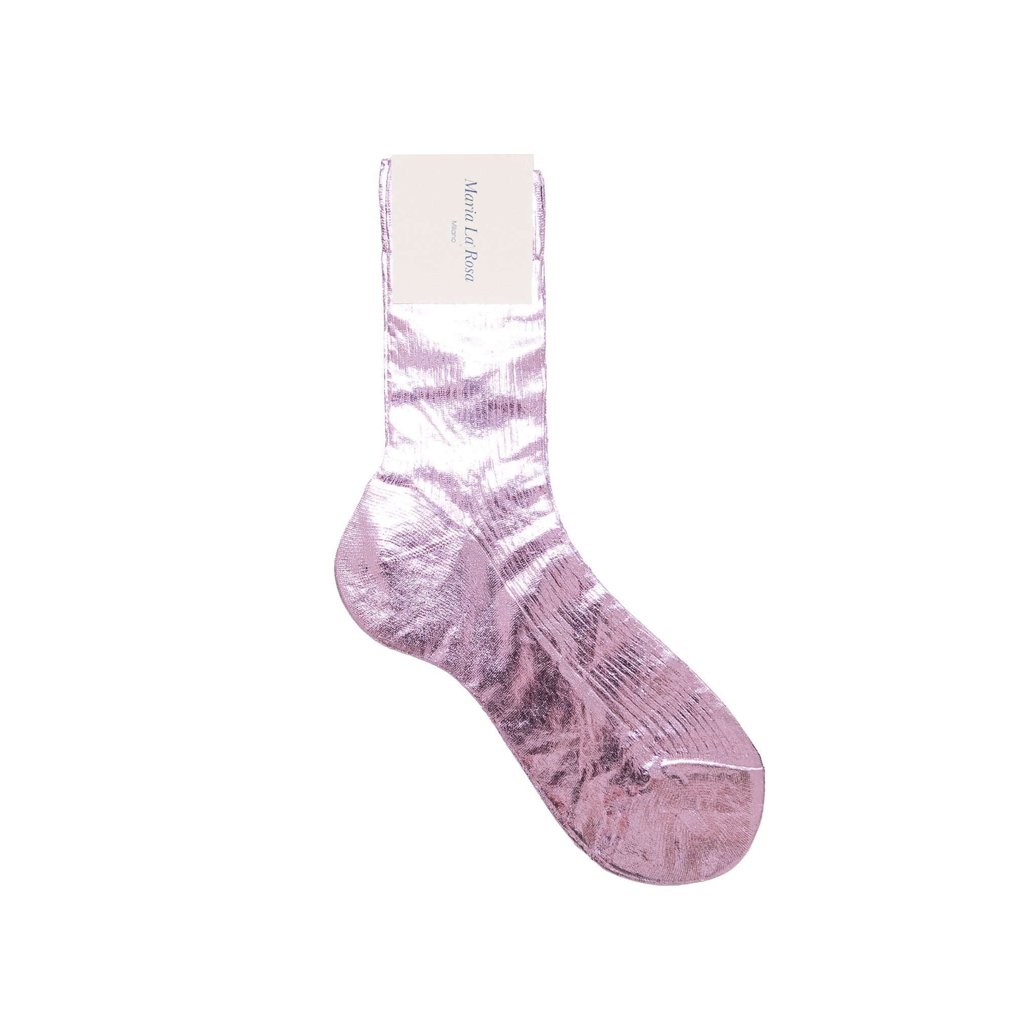 Ribbed Laminated Socks in Lilac, from Maria La Rosa