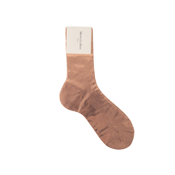 Ribbed Laminated Socks in Rosa, from Maria La Rosa