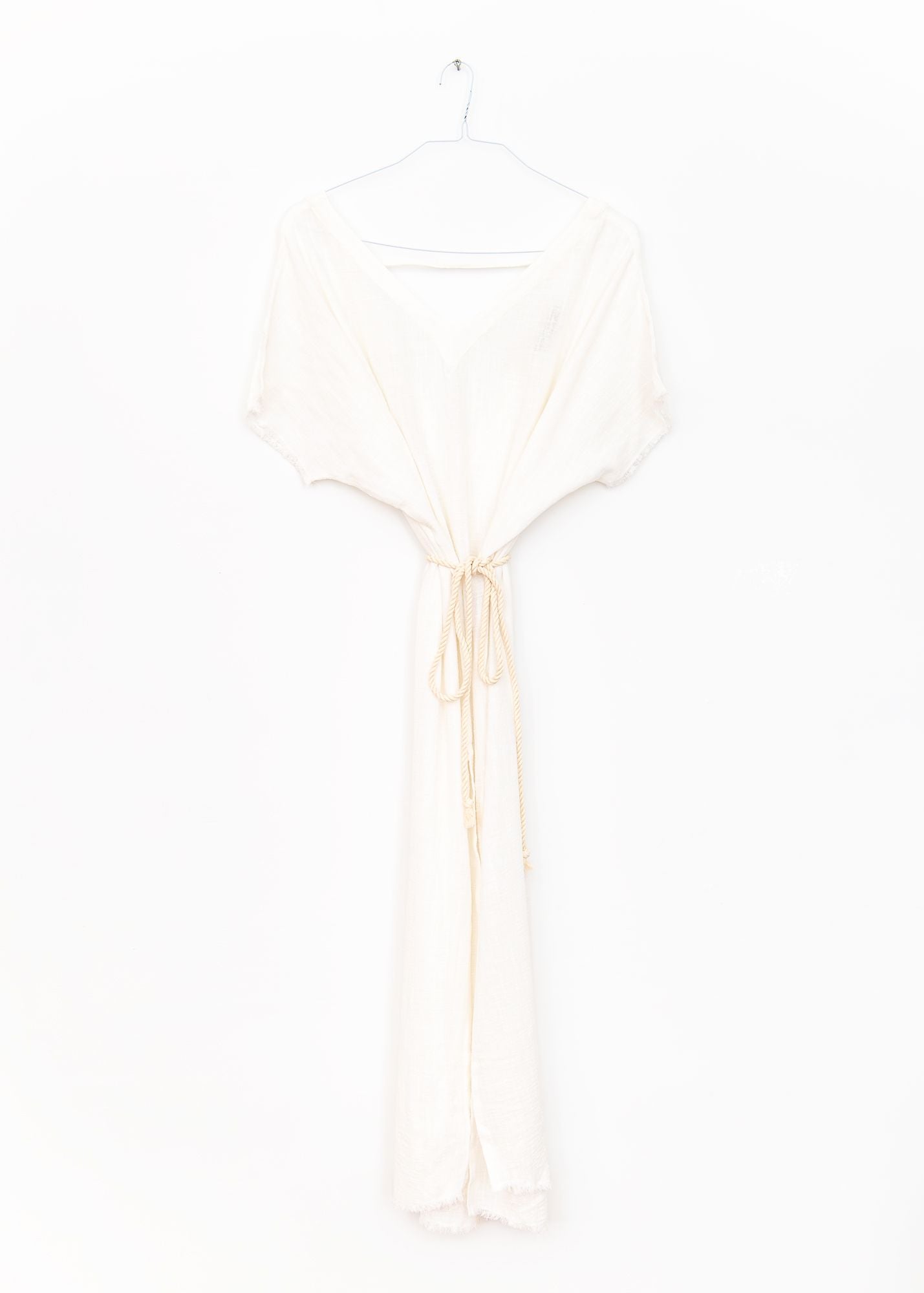 Palma de Mallorca Long Caftan Dress in Off White, from Maison Saint Julien