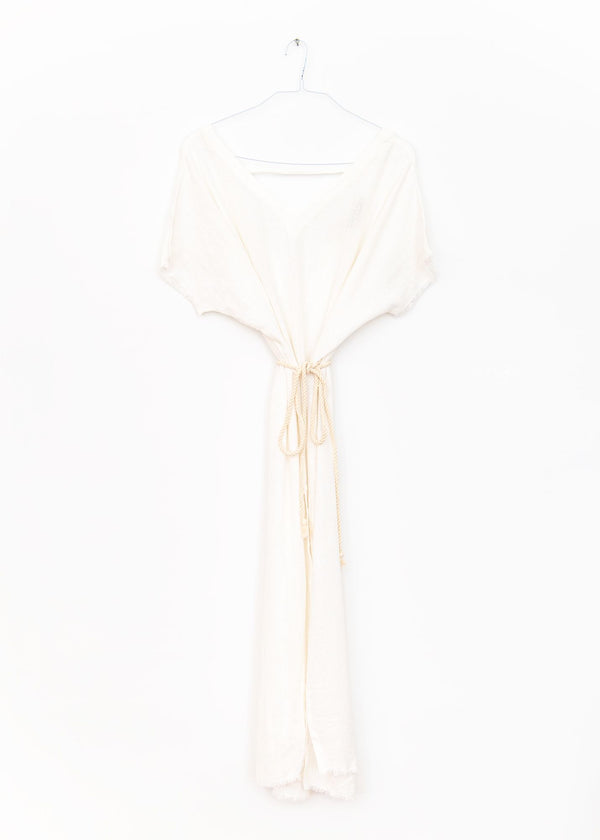 Palma de Mallorca Long Caftan Dress in Off White, from Maison Saint Julien