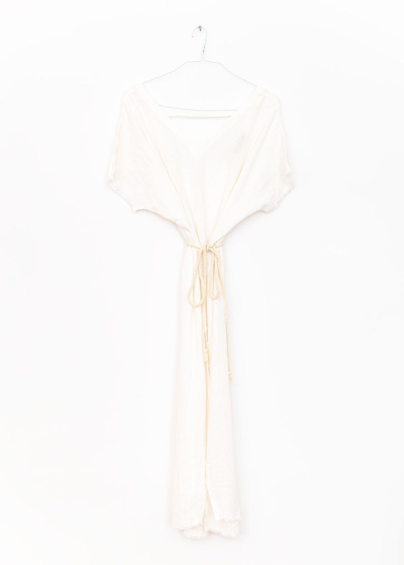 Palma de Mallorca Long Caftan Dress in Off White, from Maison Saint Julien