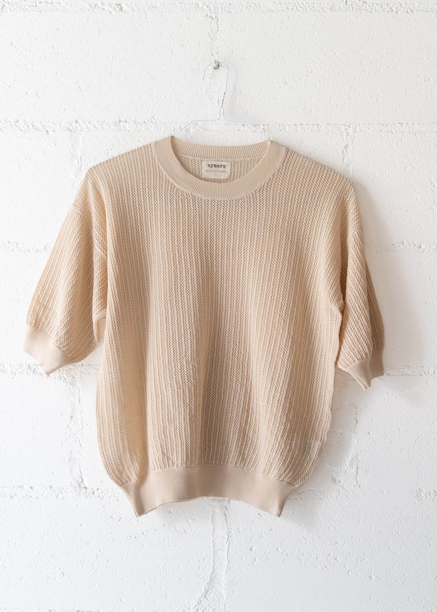 Rose Knit Top in Ecru, from Aymara