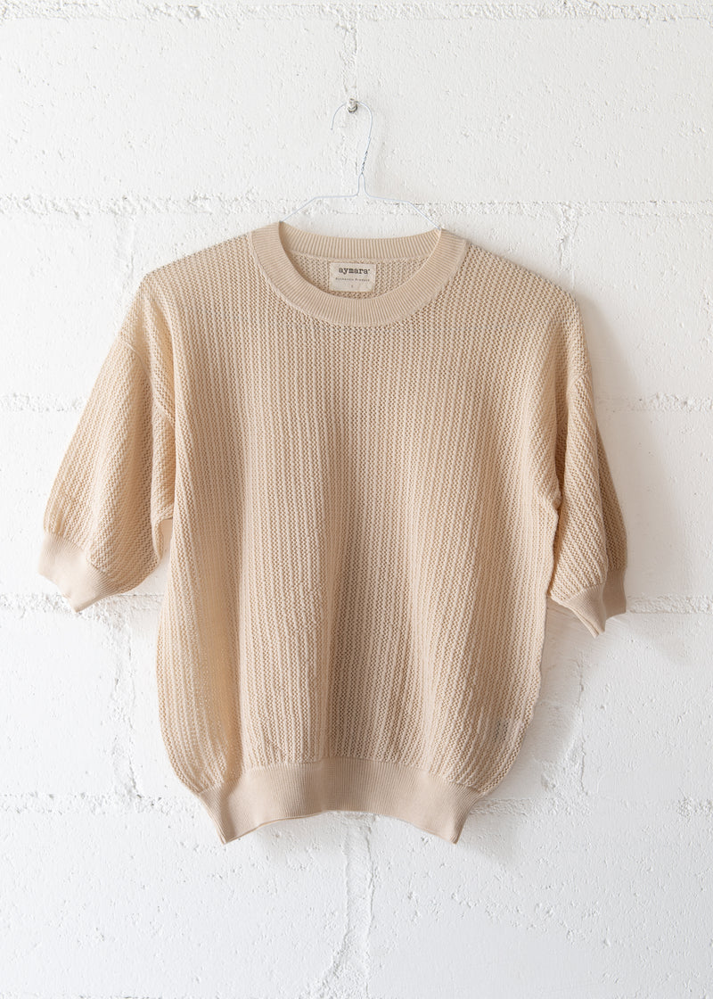 Rose Knit Top in Ecru, from Aymara