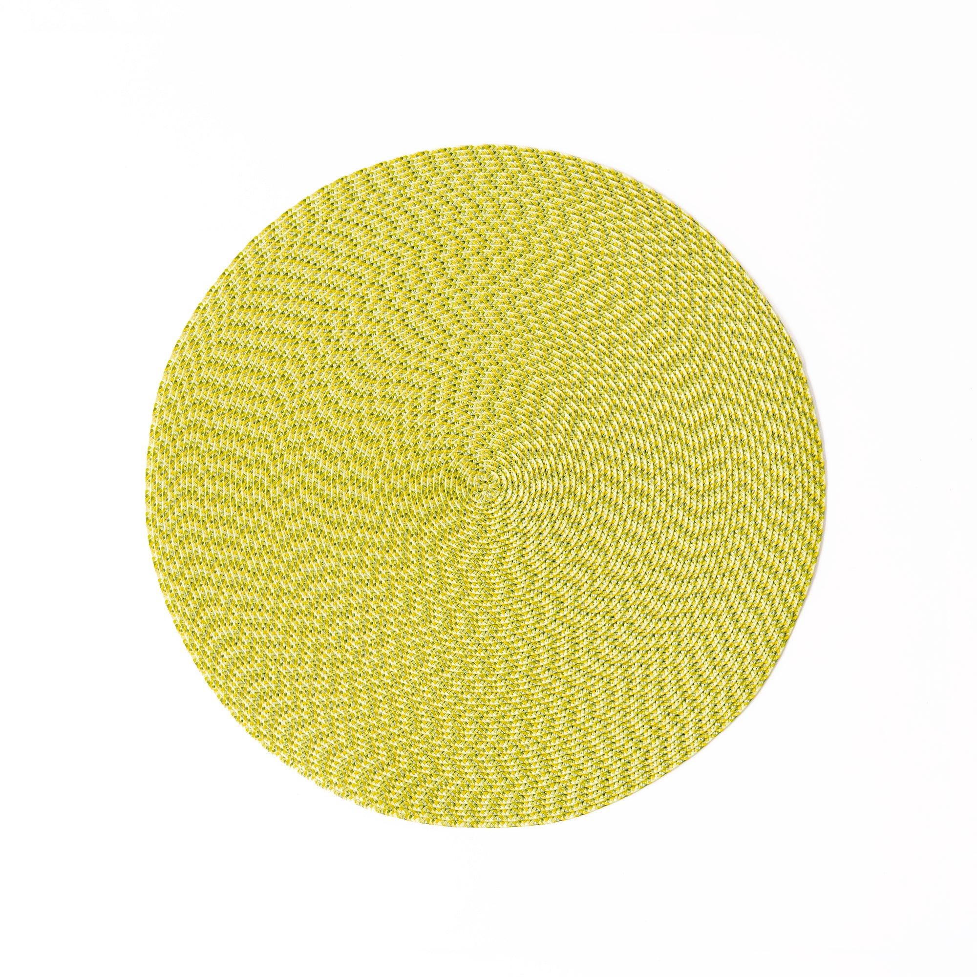 Ikat Weave Round Placemat in Citron, from Deborah Rhodes