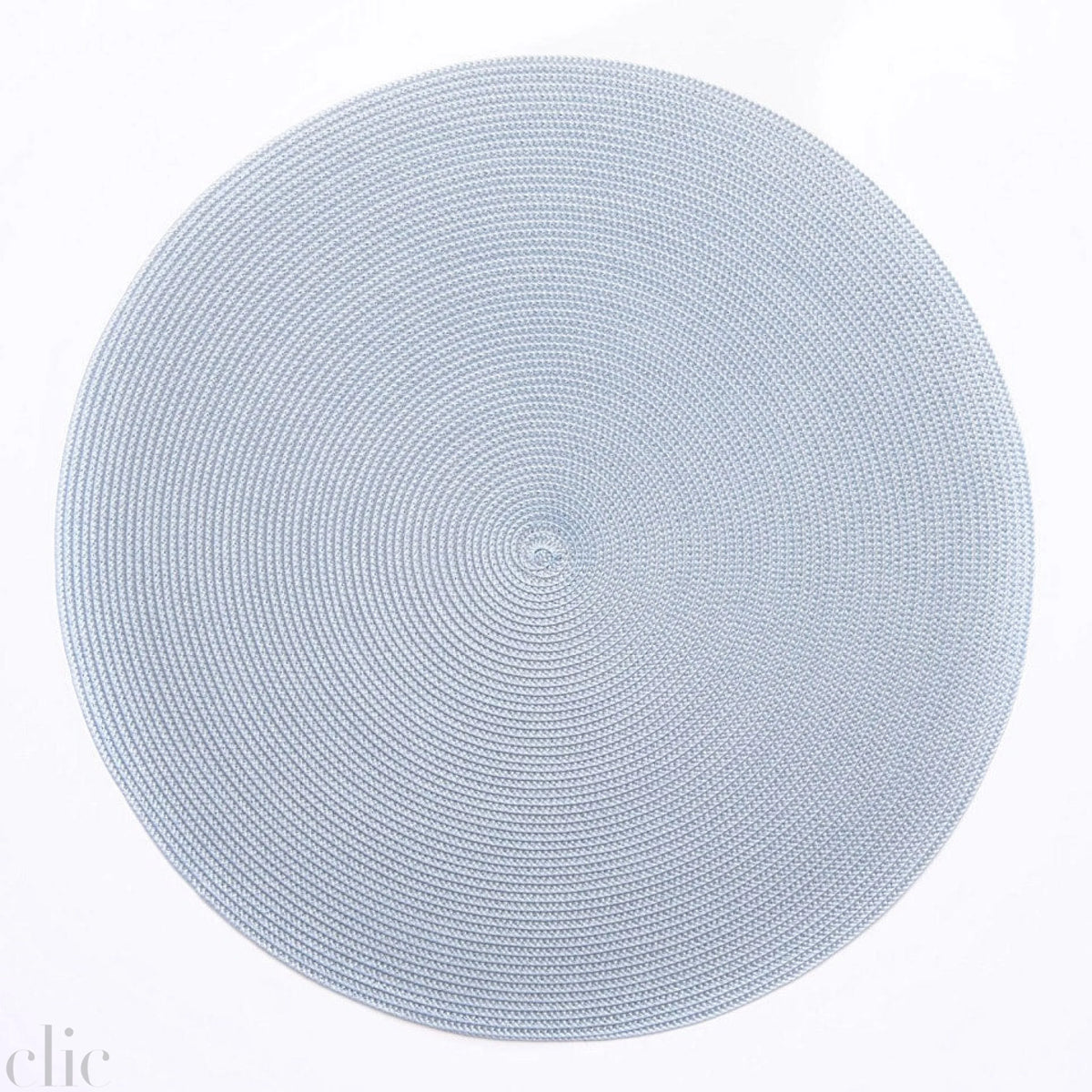 Round Placemat in Silver and French Blue, from Deborah Rhodes
